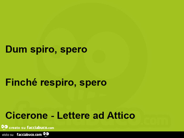 Dum spiro, spero finché respiro, spero cicerone. Lettere ad attico