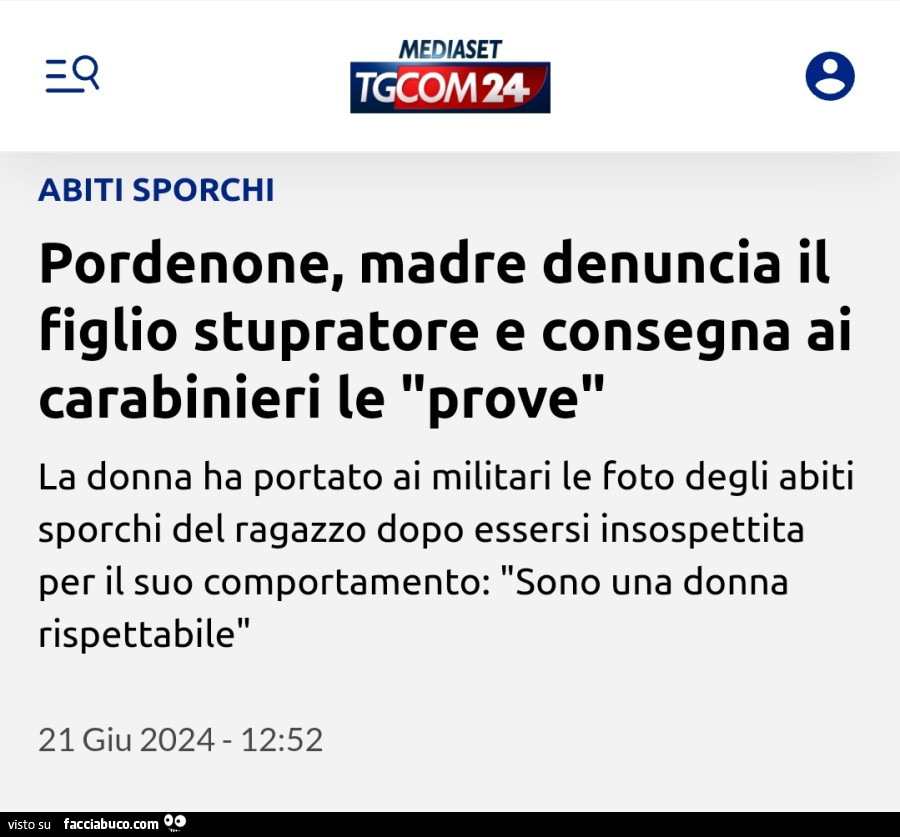 Pordenone, madre denuncia il figlio stupratore e consegna ai carabinieri le prove