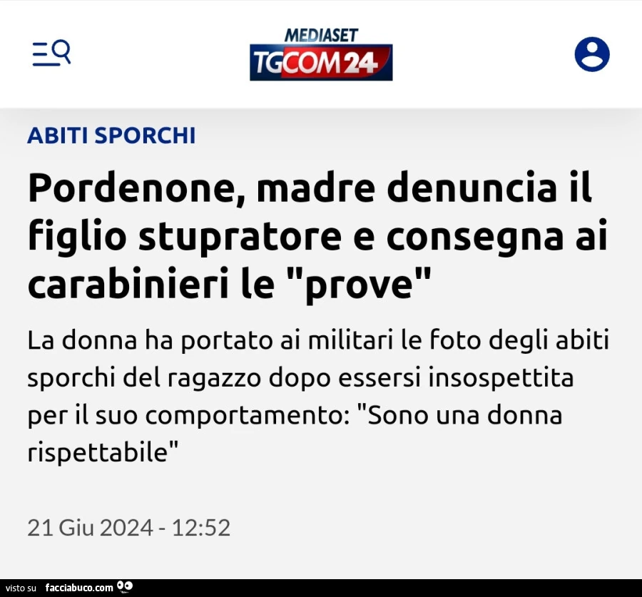 Pordenone, madre denuncia il figlio stupratore e consegna ai carabinieri le prove