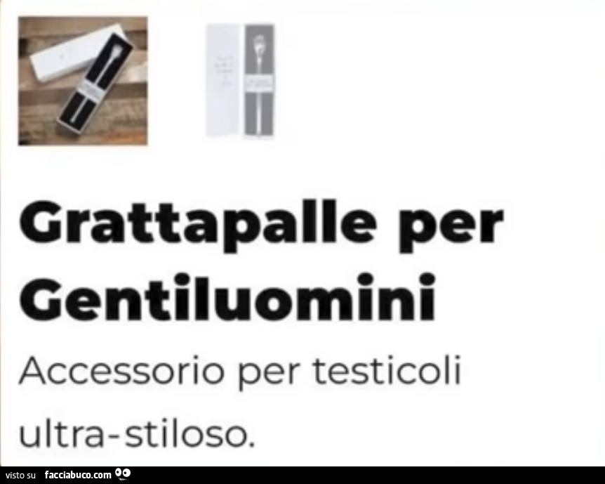 Grattapalle per gentiluomini accessorio per testicoli ultra-stiloso