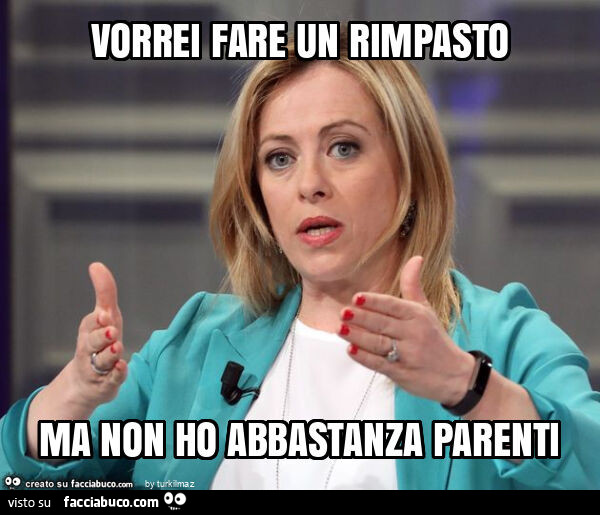 Vorrei fare un rimpasto ma non ho abbastanza parenti