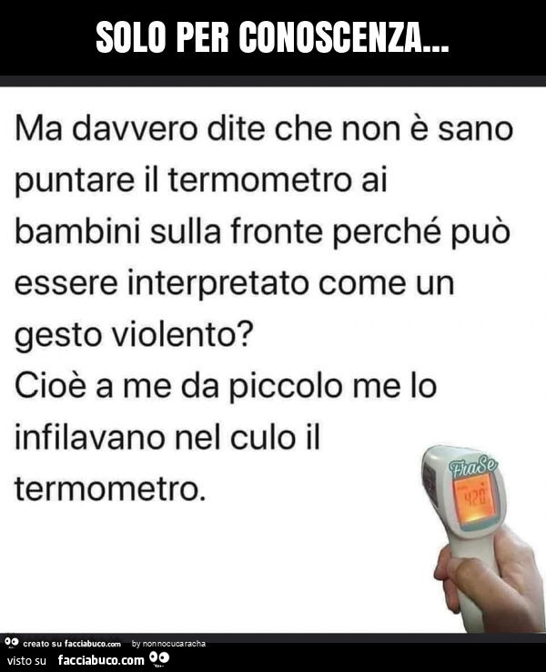 Solo per conoscenza