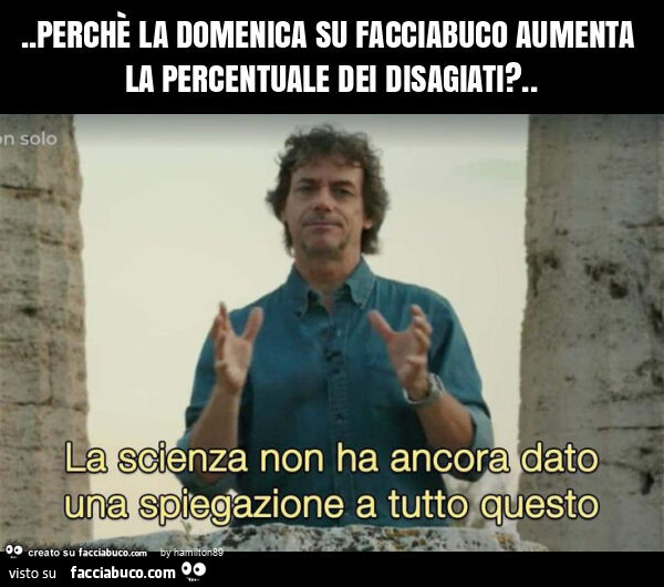 Perchè la domenica su facciabuco aumenta la percentuale dei disagiati?