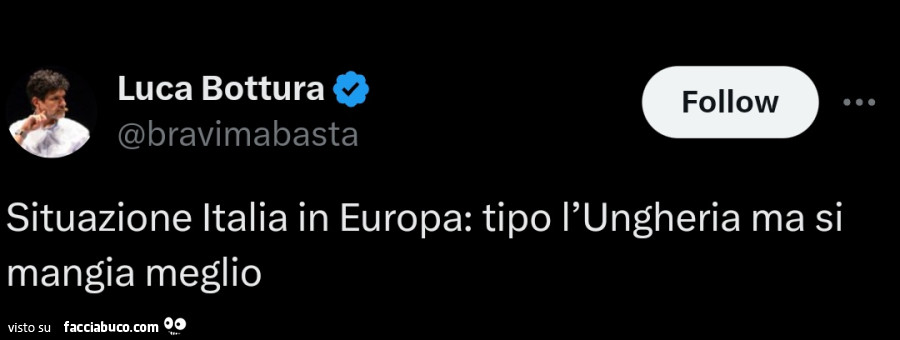 Situazione italia in europa: tipo l'ungheria ma si mangia meglio