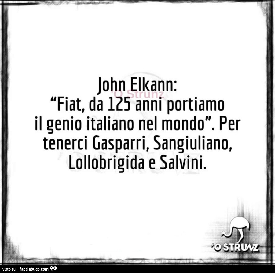 John Elkann: fiat, da 125 anni portiamo il genio italiano nel mondo. Per tenerci gasparri, sangiuliano, lollobrigida e salvini