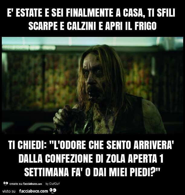 È estate e sei finalmente a casa, ti sfili scarpe e calzini e apri il frigo ti chiedi: "l'odore che sento arriverà dalla confezione di zola aperta 1 settimana fà o dai miei piedi? "