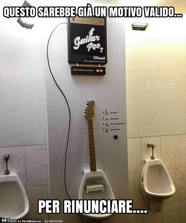 Questo sarebbe già un motivo valido&hellip; per rinunciare