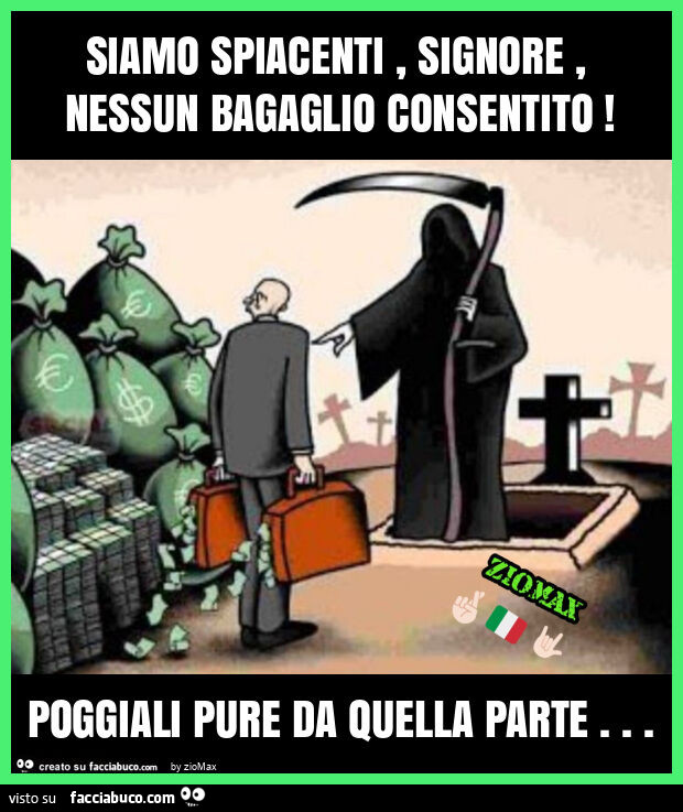 Siamo spiacenti, signore, nessun bagaglio consentito! Poggiali pure da quella parte