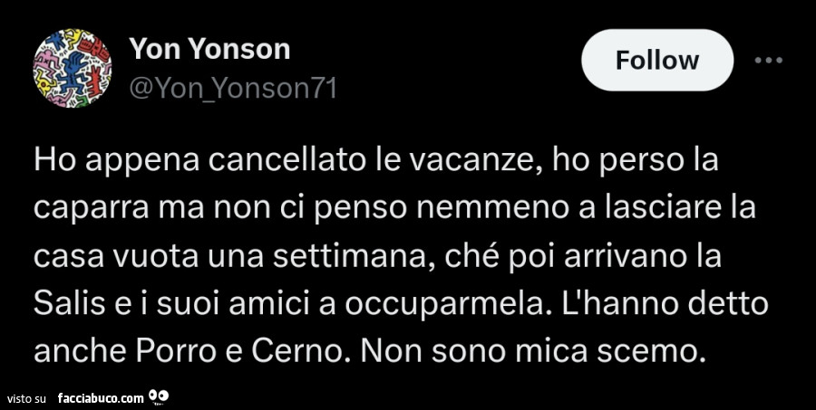 Ho appena cancellato le vacanze, ho perso la caparra ma non ci penso nemmeno a lasciare la casa vuota una settimana