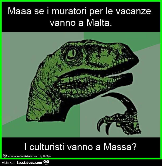 Maaa se i muratori per le vacanze vanno a malta. I culturisti vanno a massa?