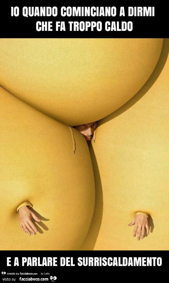 Io quando cominciano a dirmi che fa troppo caldo e a parlare del surriscaldamento