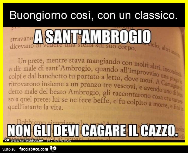 Buongiorno così, con un classico