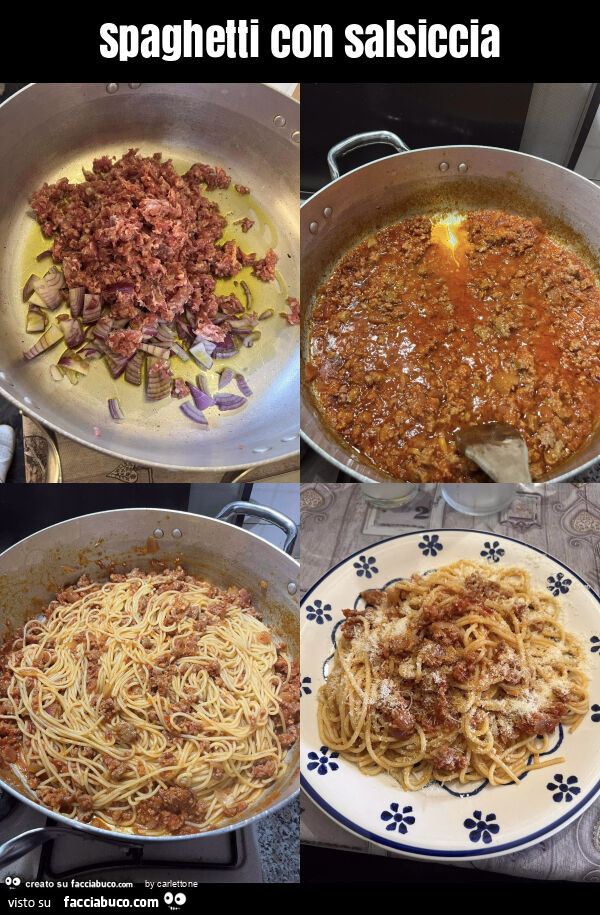Spaghetti con salsiccia
