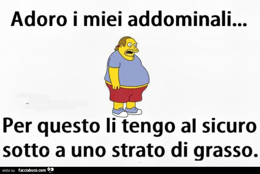 Adoro i miei addominali… per questo li tengo al sicuro sotto a uno strato di grasso