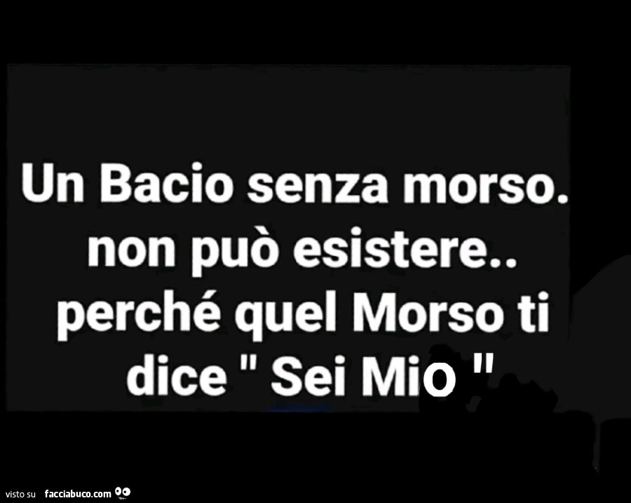 Un bacio senza morso non può esistere. Perché quel morso ti dice sei mio