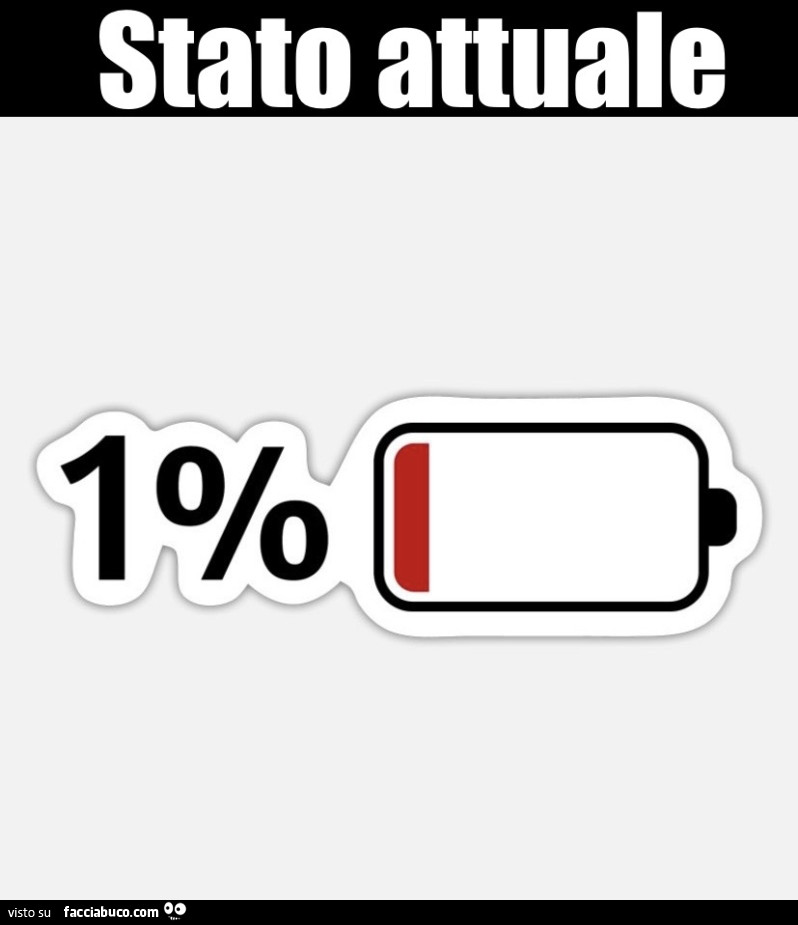 Stato attuale 1% batteria