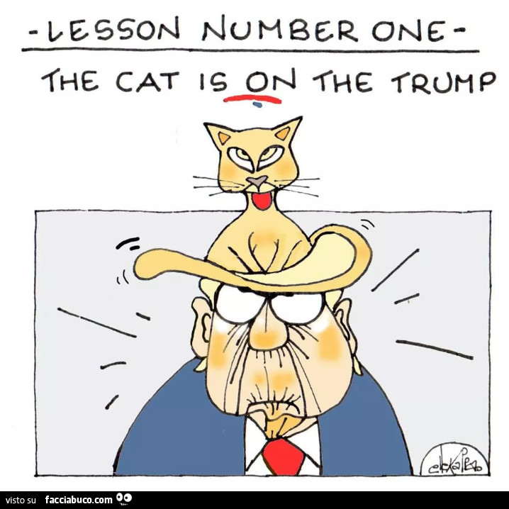 Ellekappa… The cat is on the Trump. La Repubblica