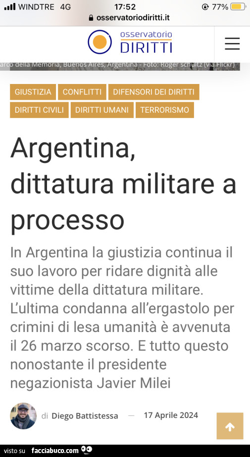 Argentina, dittatura militare a processo
