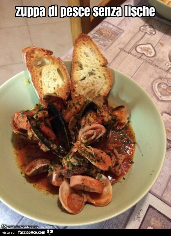 Zuppa di pesce senza lische