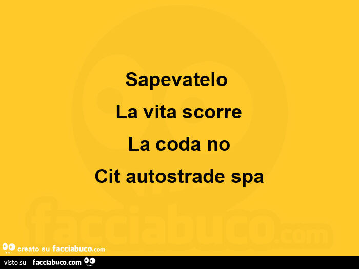 Sapevatelo La vita scorre La coda no Cit autostrade spa