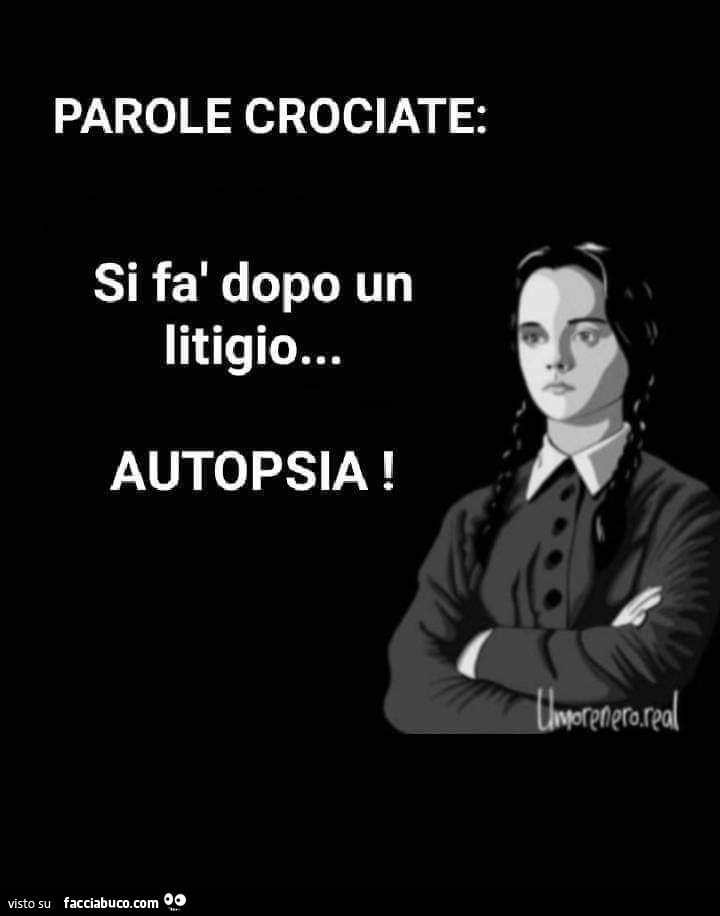 Parole crociate: si fal dopo un litigio… autopsia