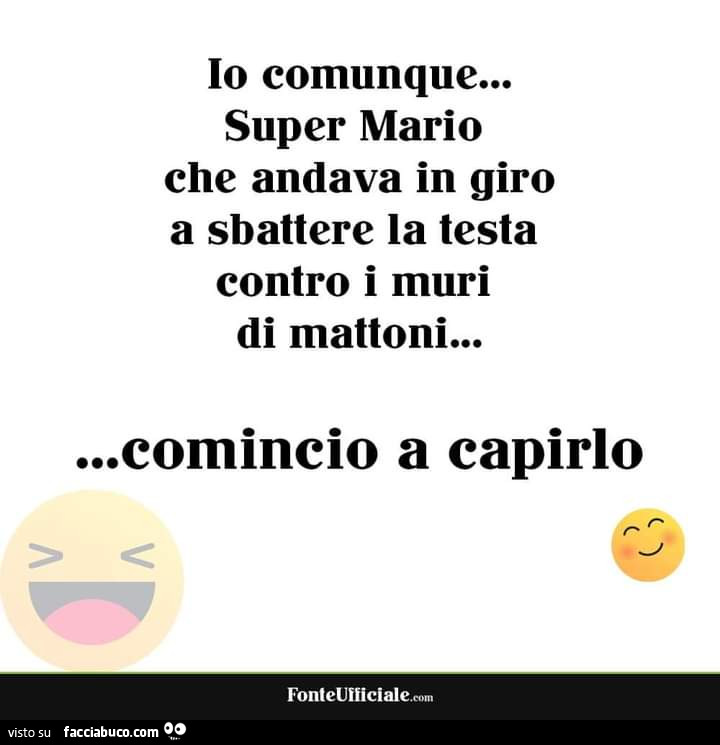 Io comunque… super mario che andava in giro a sbattere la testa contro i muri di mattoni… comincio a capirlo