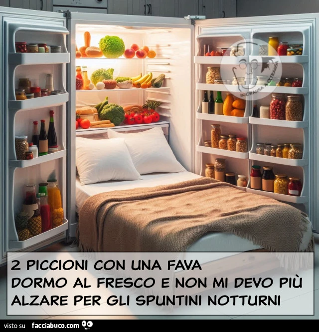 LETTO NEL FRIGORIFERO