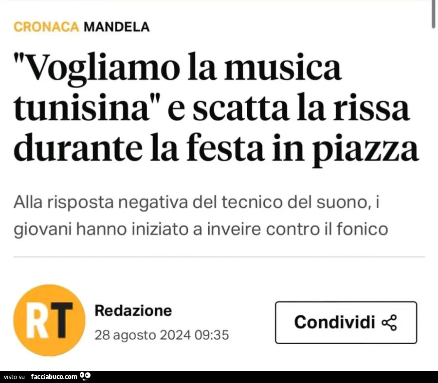 Vogliamo la musica tunisina e scatta la rissa durante la festa in piazza