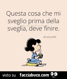 Questa cosa che mi sveglio prima della sveglia, deve finire