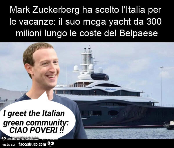 Mark zuckerberg ha scelto l'italia per le vacanze: il suo mega yacht da 300 milioni lungo le coste del belpaese