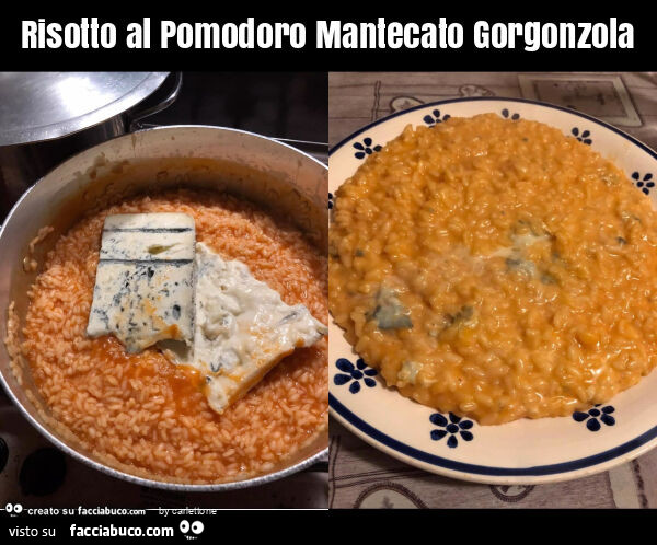 Risotto al pomodoro mantecato gorgonzola