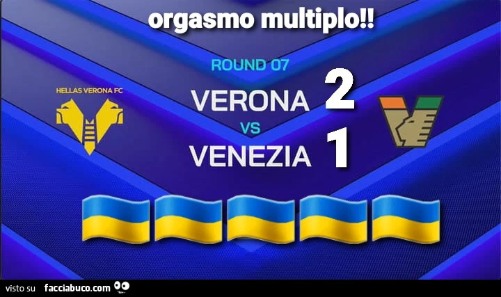 Orgasmo multiplo&hellip; Verona 2 Venezia 1