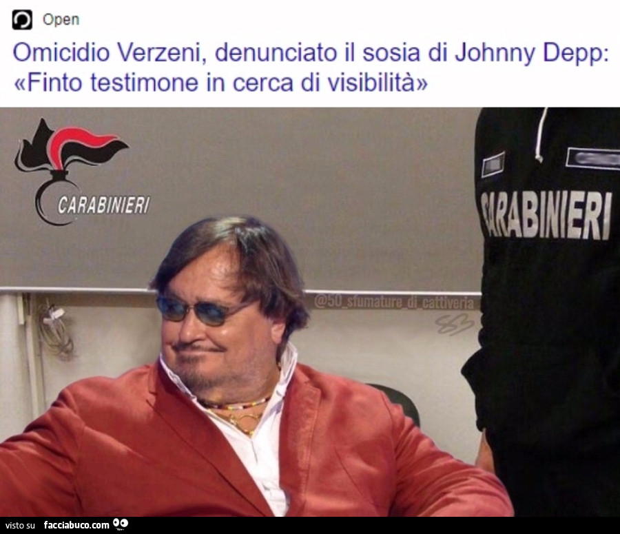 Omicidio Verzene, denunciato il sosia di Johnny Depp