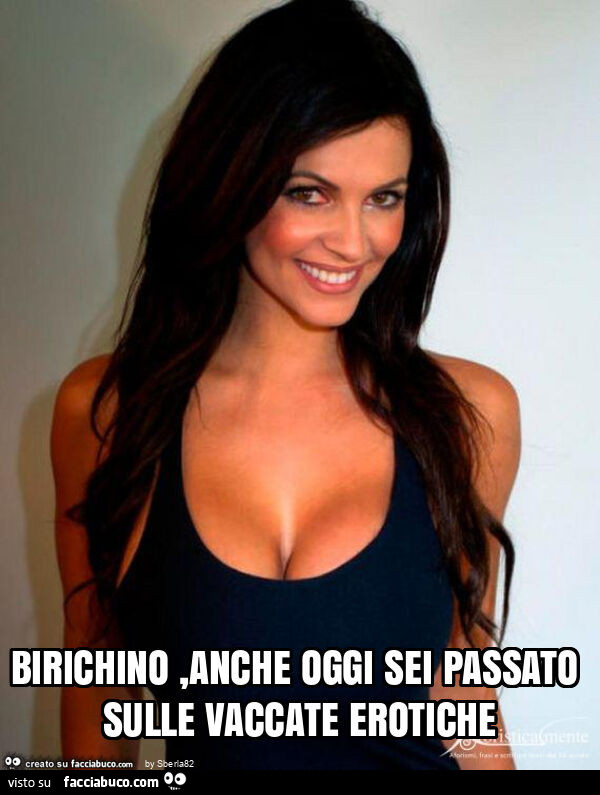 Birichino, anche oggi sei passato sulle vaccate erotiche