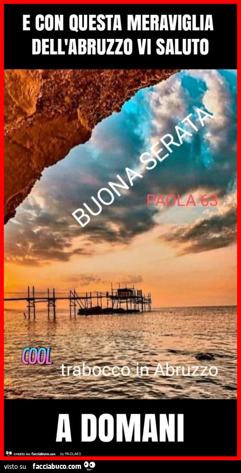 E con questa meraviglia dell'abruzzo vi saluto a domani