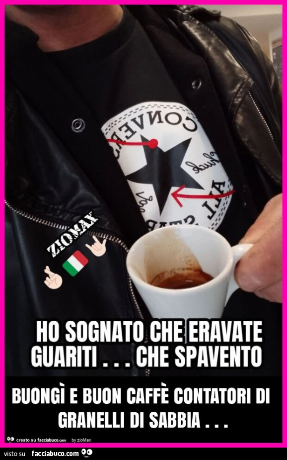 Buongì e buon caffè contatori di granelli di sabbia