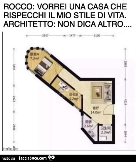 Rocco: vorrei una casa che rispecchi il mio stile di vita. Architetto: non dica altro…