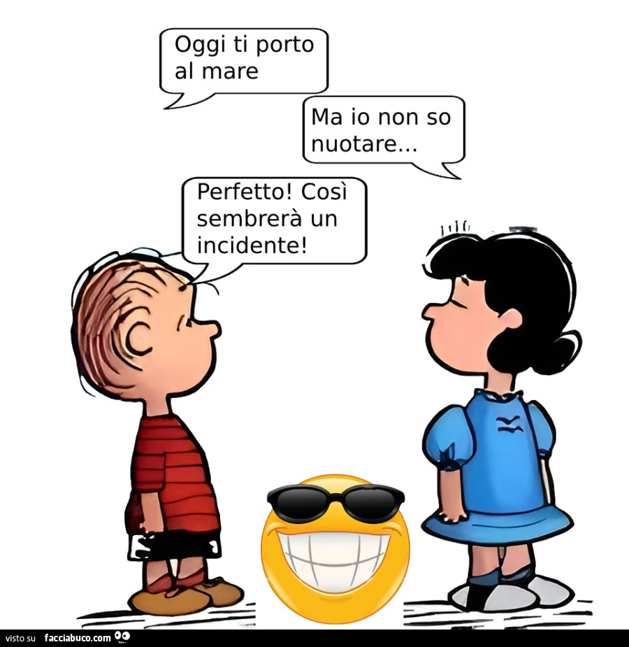 Oggi ti porto al mare. Ma io non so nuotare&hellip; perfetto! Così sembrerà un incidente