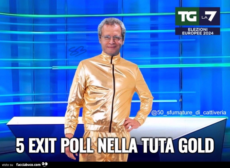 5 exit poll nella tuta gold