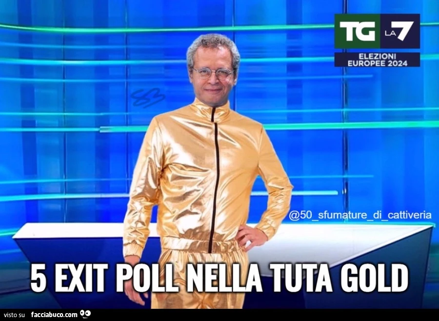 5 exit poll nella tuta gold
