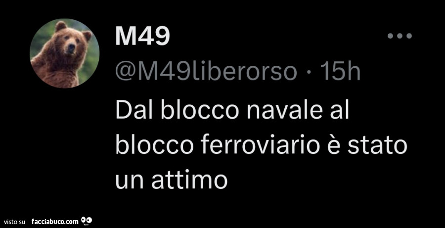 Dal blocco navale al blocco ferroviario è stato un attimo