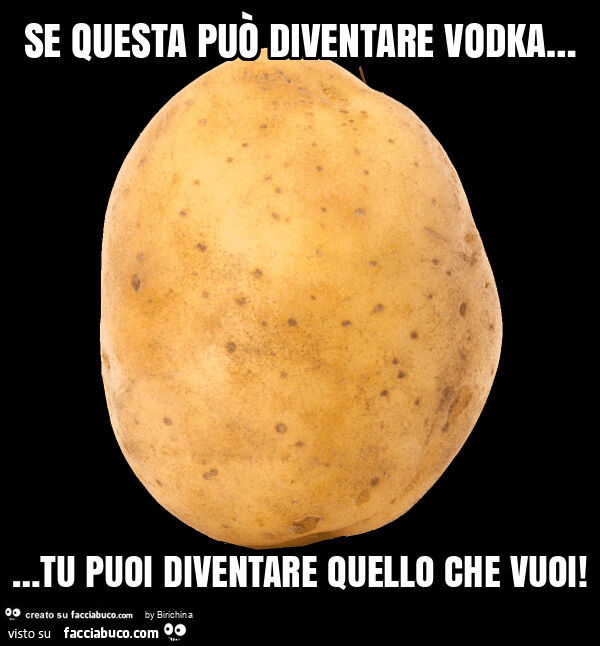 Se questa può diventare vodka… tu puoi diventare quello che vuoi