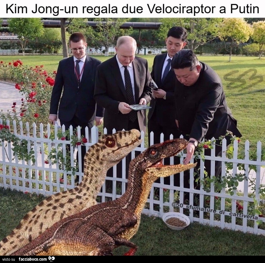 Kim Jong-un regala due Velociraptor a Putin