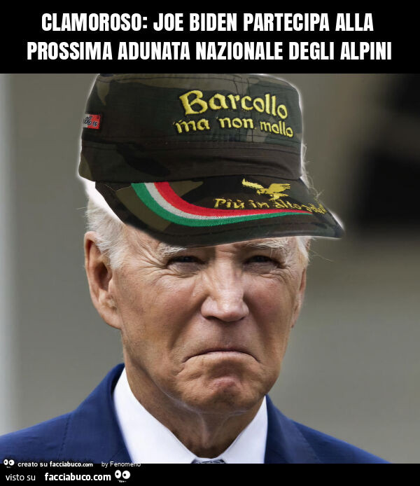 Clamoroso: joe biden partecipa alla prossima adunata nazionale degli alpini