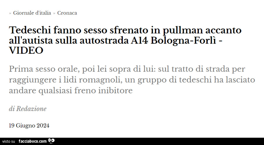Tedeschi fanno sesso sfrenato in pullman accanto all'autista sulla autostrada a14 bologna-forlì