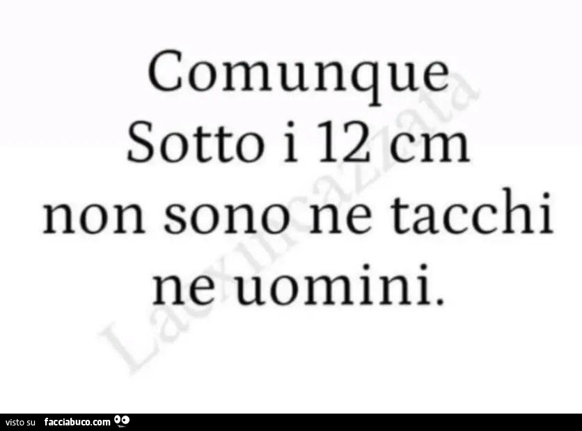 Comunque sotto i 12 cm non sono ne tacchi ne uomini