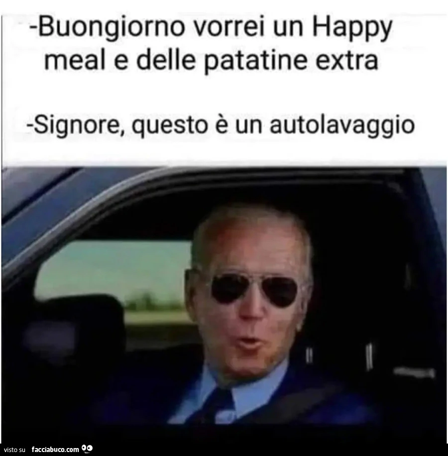 Buongiorno vorrei un happy meglio e delle patatine extra signore questo è un autolavaggio biden
