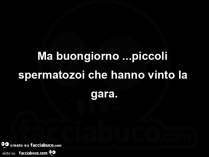 Ma buongiorno… piccoli spermatozoi che hanno vinto la gara