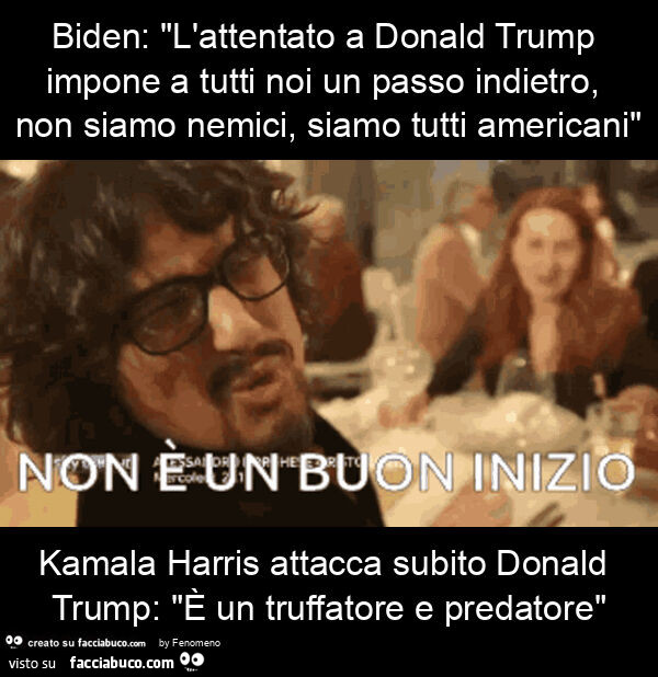 Biden: "l'attentato a donald trump impone a tutti noi un passo indietro, non siamo nemici, siamo tutti americani" kamala harris attacca subito donald trump: "è un truffatore e predatore"