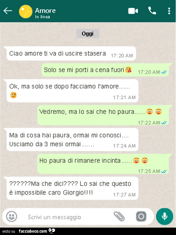 Ciao amore ti va di uscire stasera. Solo se mi porti a cena